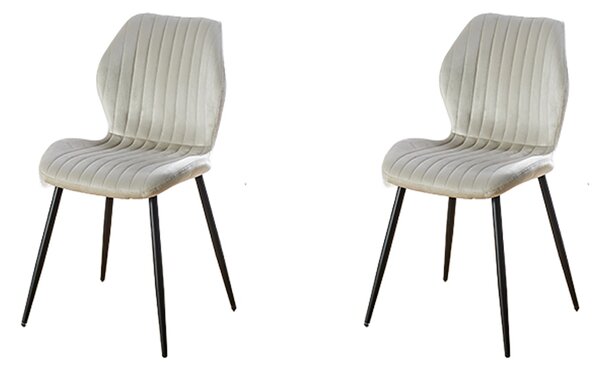 Set 2 Scaune Living Tapițate KJC104 Bej