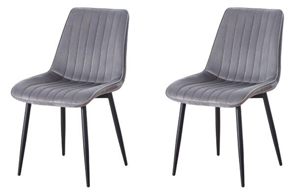Set 2 Scaune Living Tapițate KJC176 Gri