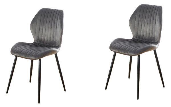 Set 2 Scaune Living Tapițate KJC104 Gri