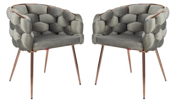 Set 2 scaune Living Tapițate KJC17 Gri