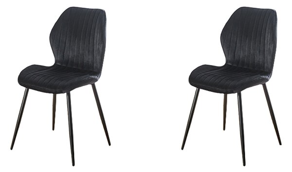 Set 2 Scaune Living Tapițate KJC104 Negru