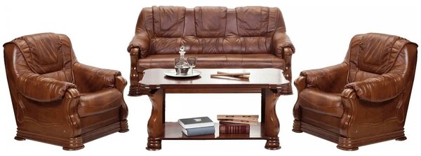 Set canapea si fotolii piele naturala PARMA 311 (canapea extensibila 3