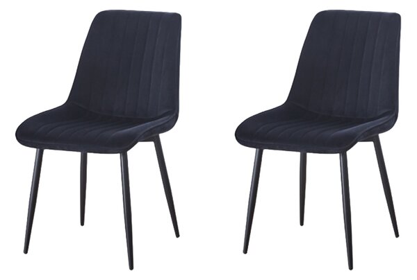 Set 2 Scaune Living Tapițate KJC176 Negru