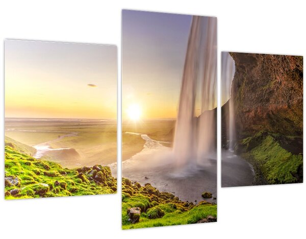 Tablou - Seljalandsfoss din spatele peșterii (90x60 cm)