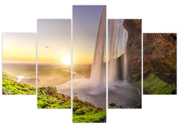 Tablou - Seljalandsfoss din spatele peșterii (150x105 cm)