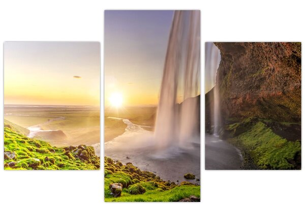 Tablou - Seljalandsfoss din spatele peșterii (90x60 cm)