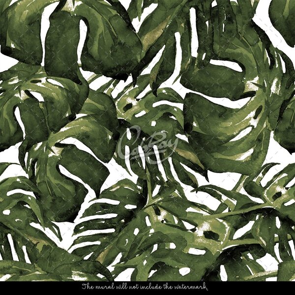 Fototapet Monstera pictată