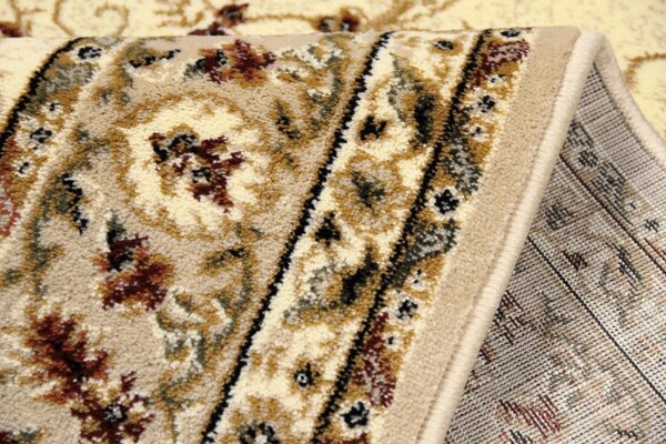 Covor Clasi Sufragerie, Model Lotos 523 100, Bej Crem, Oval Oval, 60x110