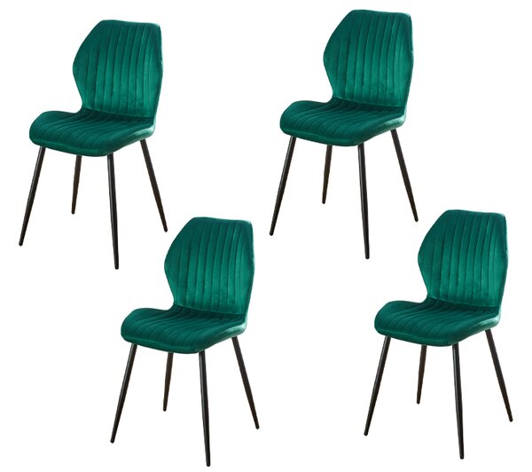 Set 4 Scaune Living Tapițate KJC104 Verde