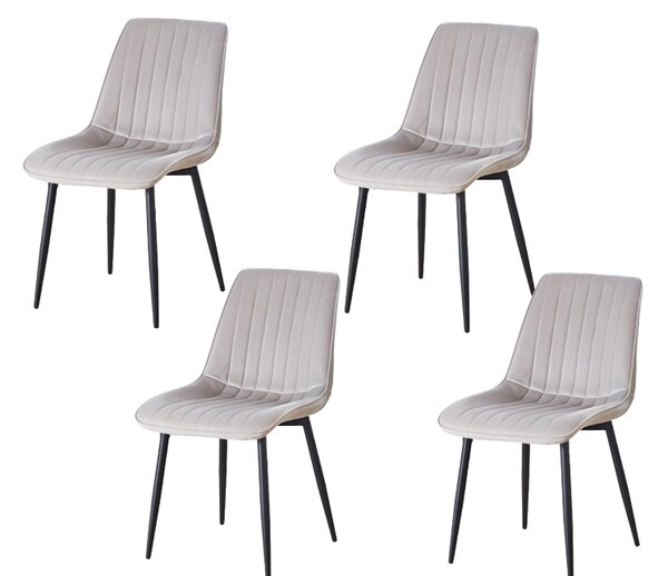 Set 4 Scaune Living Tapițate KJC176 Bej