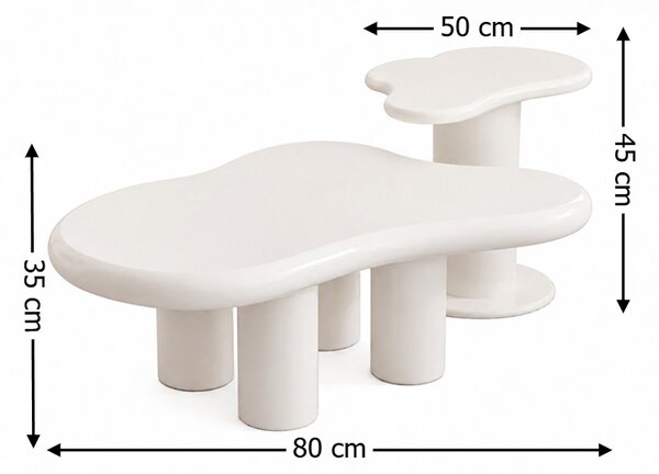 Set Măsuțe cafea CT6556 Alb