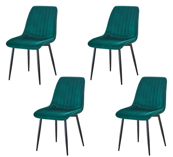 Set 4 Scaune Living Tapițate KJC176 Verzi