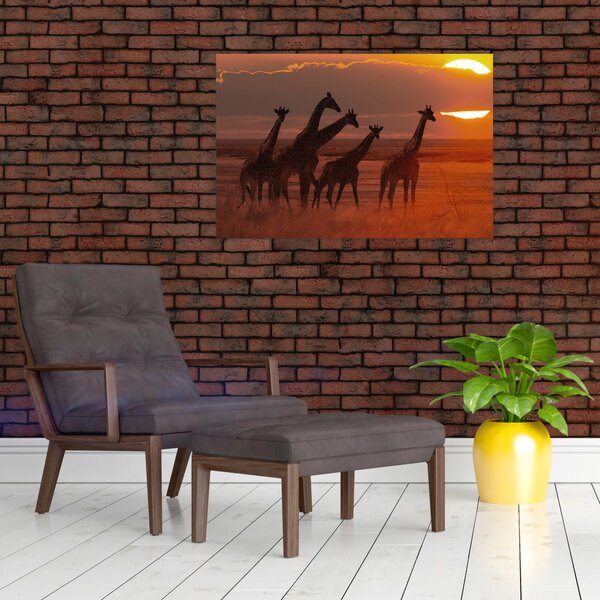 Tablou - Girafe în savana africană (90x60 cm)