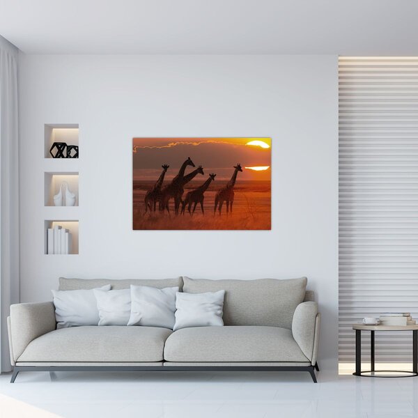 Tablou - Girafe în savana africană (90x60 cm)