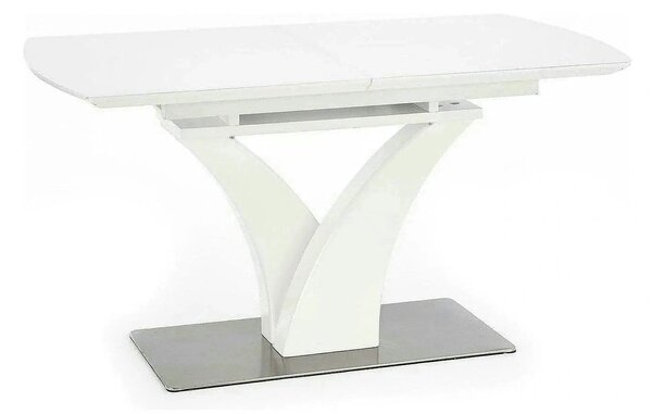 Masa extensibila 80 cm PALERMO, alb, sticla/otel