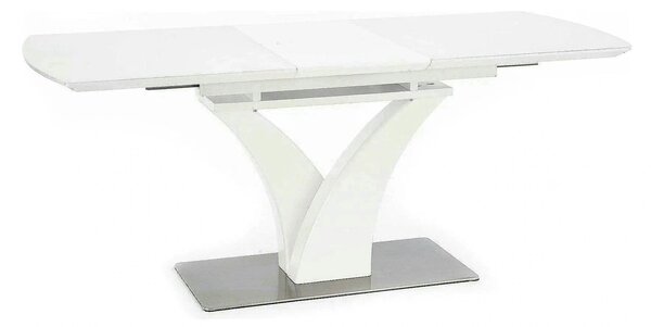 Masa extensibila 80 cm PALERMO, alb, sticla/otel