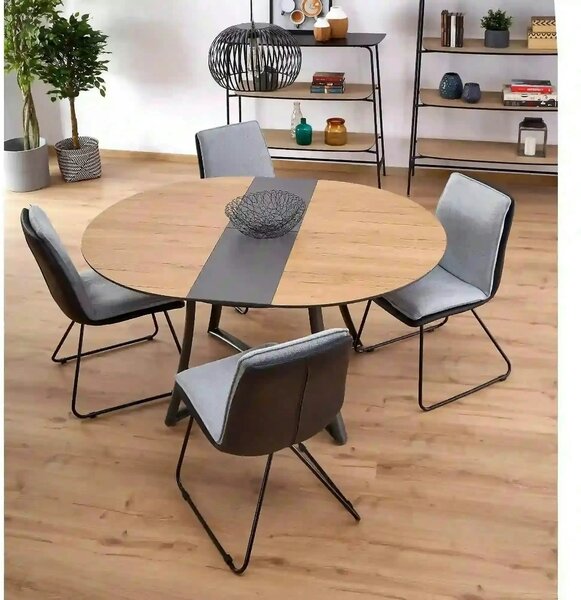 Masa extensibila MORETTI, stejar/negru, 118/148x118x76 cm
