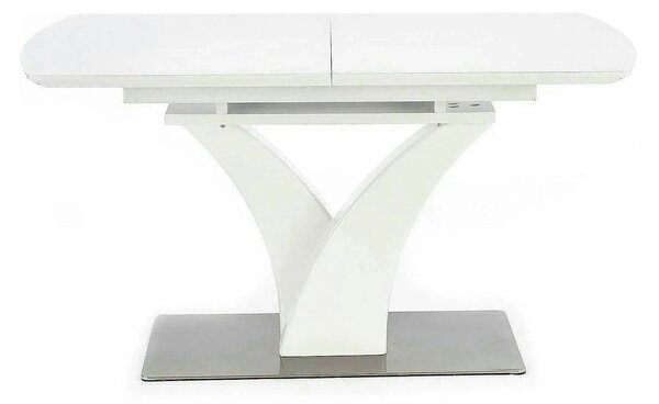 Masa extensibila 80 cm PALERMO, alb, sticla/otel