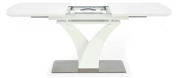 Masa extensibila 80 cm PALERMO, alb, sticla/otel