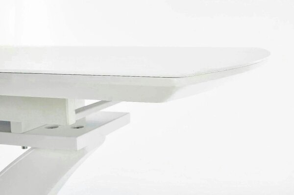 Masa extensibila 80 cm PALERMO, alb, sticla/otel