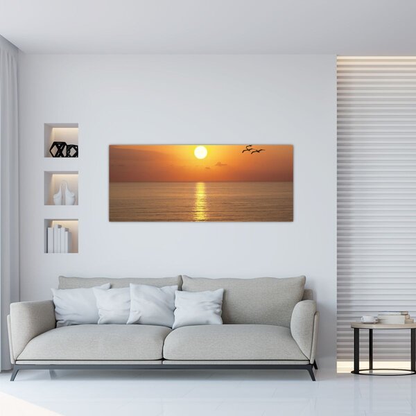 Tablou - Apus de soare peste ocean (120x50 cm)