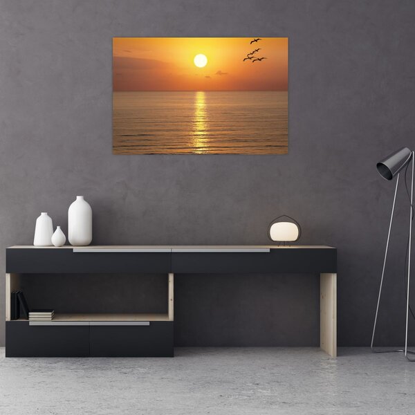 Tablou - Apus de soare peste ocean (90x60 cm)