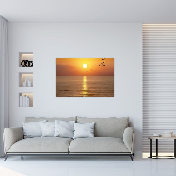 Tablou - Apus de soare peste ocean (90x60 cm)