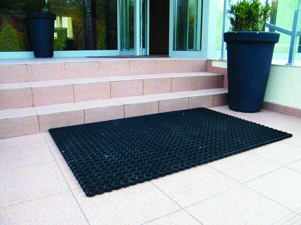 Covor Antiderapant Pentru Intrare, Domino, Negru Negru, Dreptunghi, 40 x 60