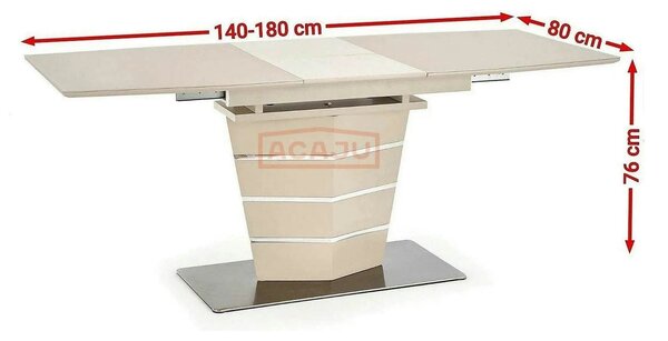 Masa extensibila SORENTO, bej, 140/180x80x76 cm