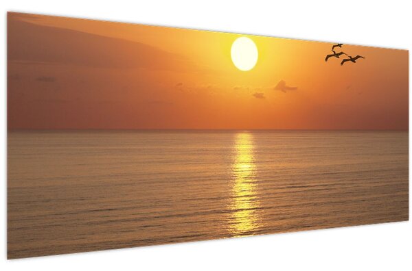Tablou - Apus de soare peste ocean (120x50 cm)