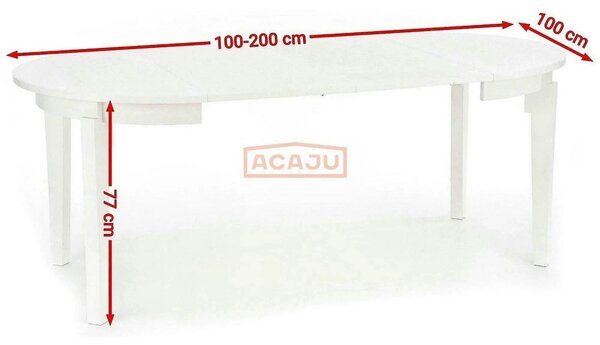 Masa extensibila SORBUS, alb, 100/200x100x77 cm