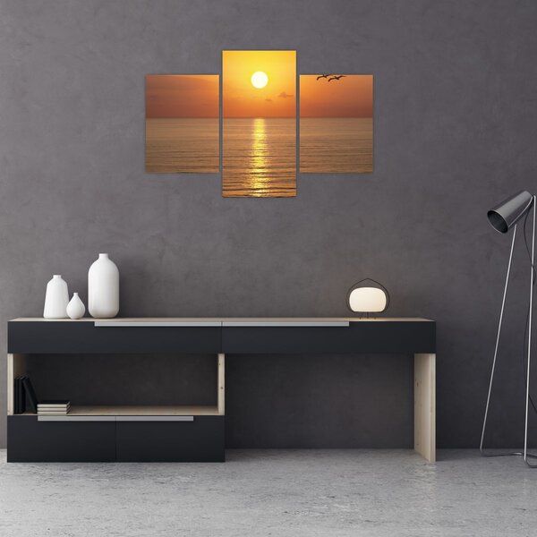 Tablou - Apus de soare peste ocean (90x60 cm)