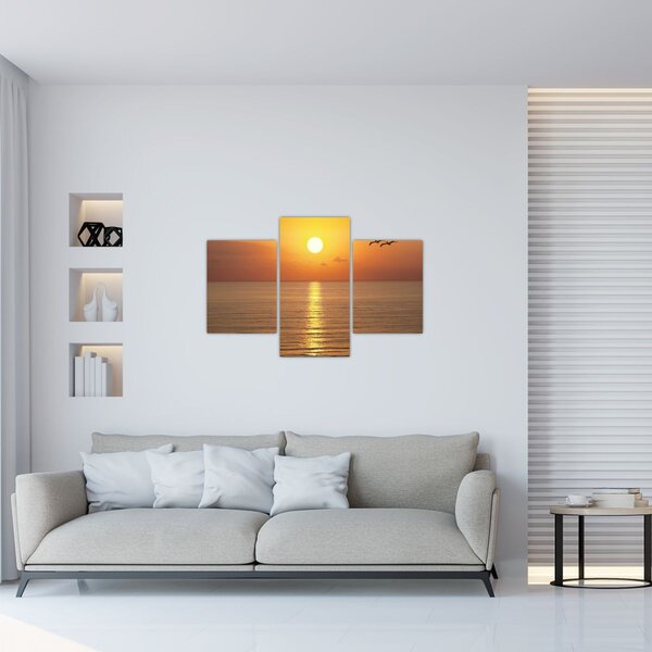 Tablou - Apus de soare peste ocean (90x60 cm)