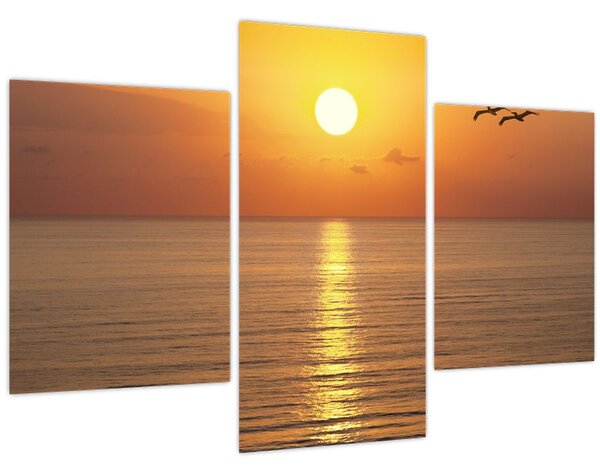 Tablou - Apus de soare peste ocean (90x60 cm)