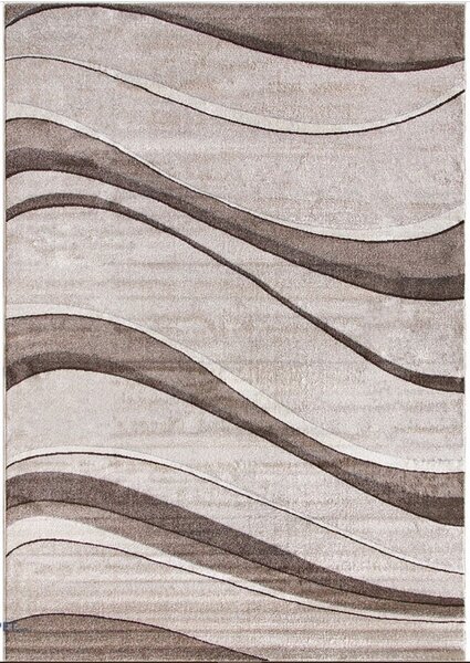 Covor Daffi 13001-120, Marime 60 x 110 cm, Bej, Maro, Inaltime Fir 6 mm, Antialergic, Polipropilena, Living, Dormitor, Sufragerie, Birou 60 x 110