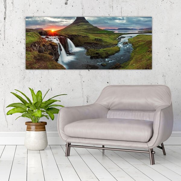 Tablou - Kirkjufell la apus (120x50 cm)