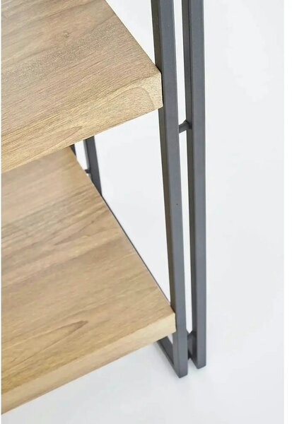 Etajera BOLIVAR, stejar auriu/negru, 100x30x120 cm