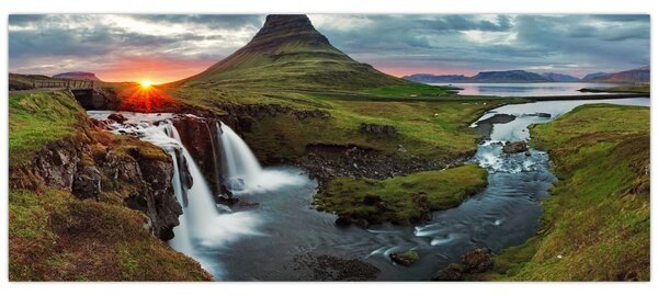 Tablou - Kirkjufell la apus (120x50 cm)