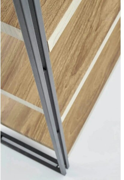Etajera BOLIVAR, stejar auriu/negru, 100x30x120 cm