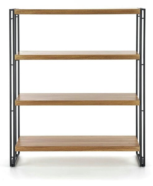 Etajera BOLIVAR, stejar auriu/negru, 100x30x120 cm