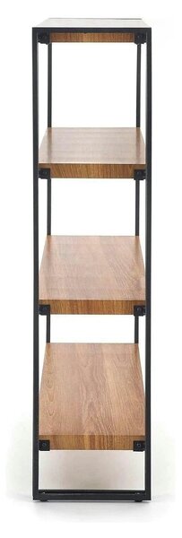 Etajera BOLIVAR, stejar auriu/negru, 100x30x120 cm