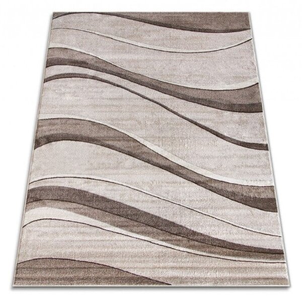 Covor Daffi 13001-120, Marime 60 x 110 cm, Bej, Maro, Inaltime Fir 6 mm, Antialergic, Polipropilena, Living, Dormitor, Sufragerie, Birou 60 x 110