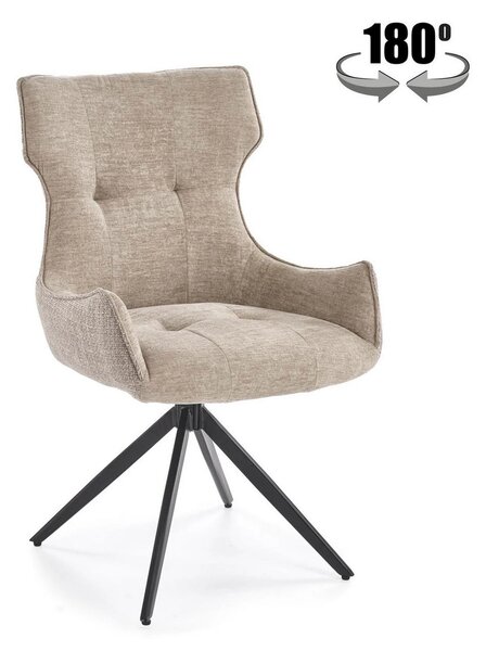 Scaun K573, bej/negru, stofa clasica/otel, 55x64x88 cm