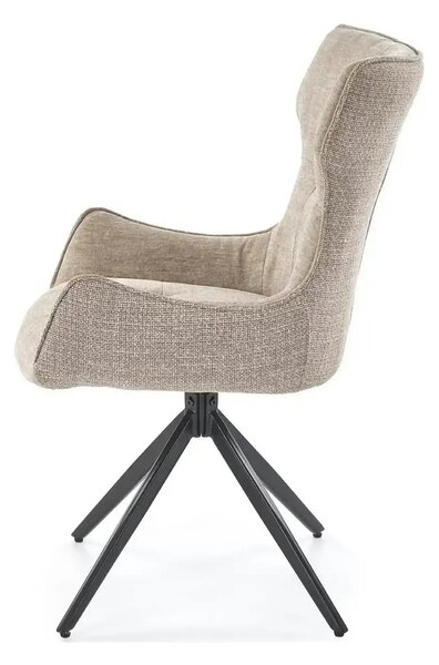 Scaun K573, bej/negru, stofa clasica/otel, 55x64x88 cm