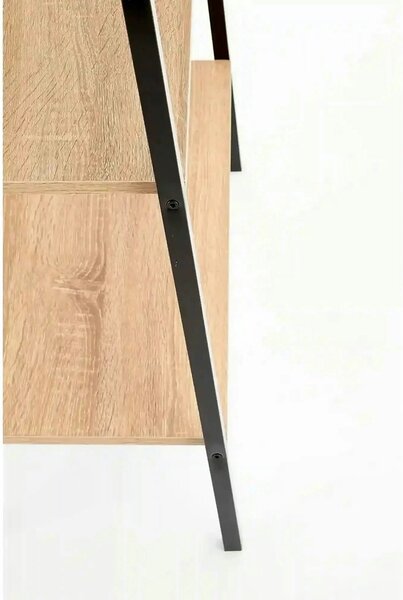 Etajera NARVIK, stejar sonoma/negru, 60x32x148 cm