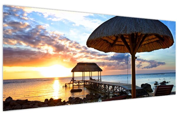Tablou - Apus de soare în Mauritius (120x50 cm)