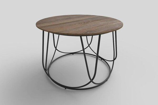 Masuta cafea NUBIRA, nuc/negru, 60x60x41 cm