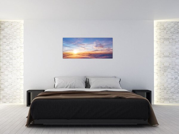 Tablou - Apus de soare deasupra norilor (120x50 cm)