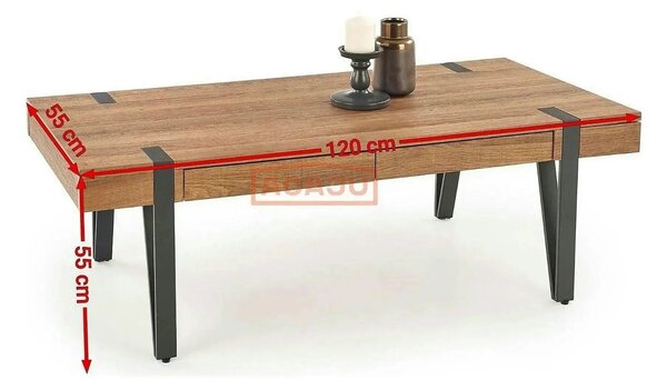 Masuta cafea TULUZA, nuc miere, 120x55x41 cm
