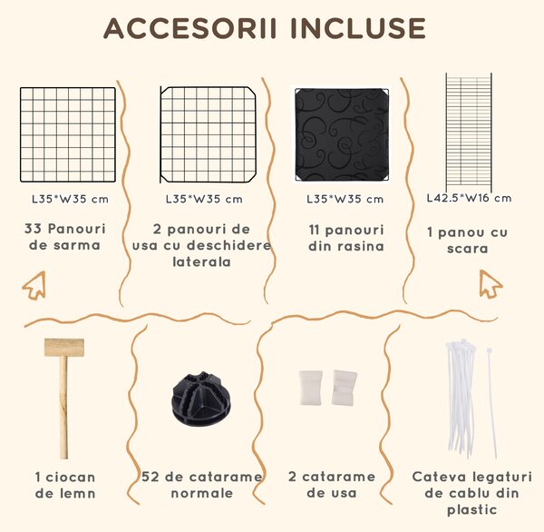 PawHut cusca metalica modulara animale mici, 175x105x70cm | Aosom Romania